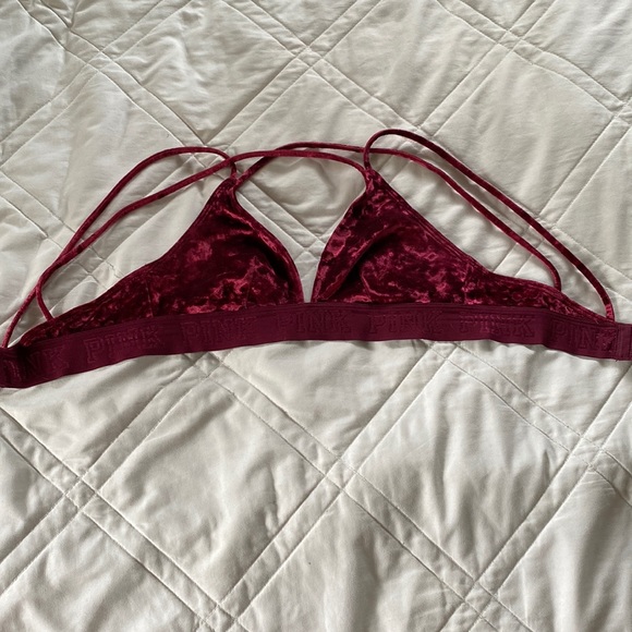 PINK Velvet Strappy Bralette - Picture 1 of 1